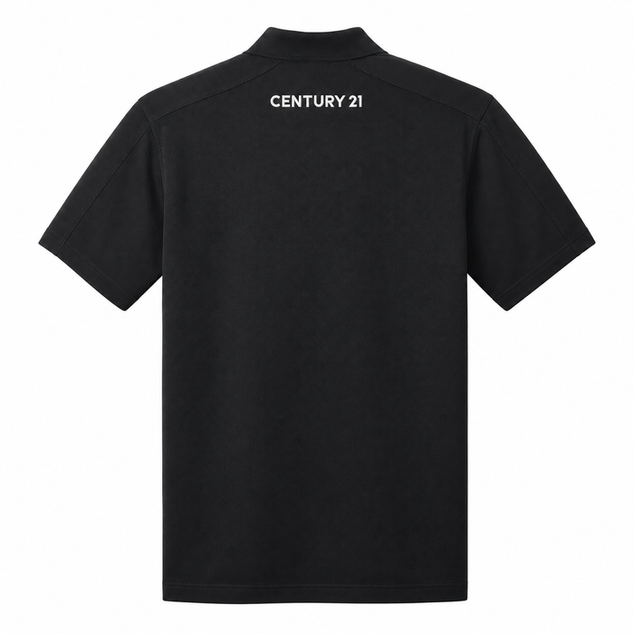 Mens Black Signature Diamond Polo | C21 Left Chest + CENTURY 21 Back