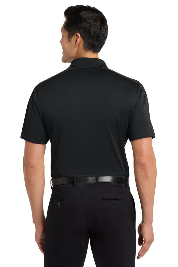 Mens Diamond Jacquard Polo, Black | New Millennium