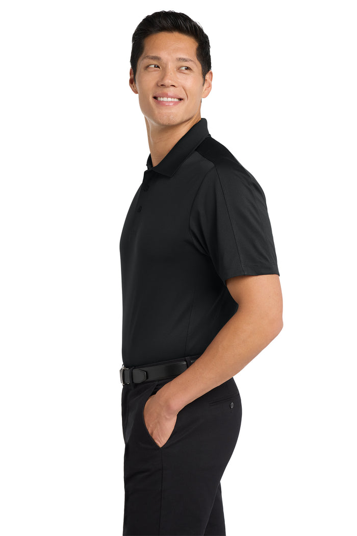 Mens Diamond Jacquard Polo, Black | New Millennium
