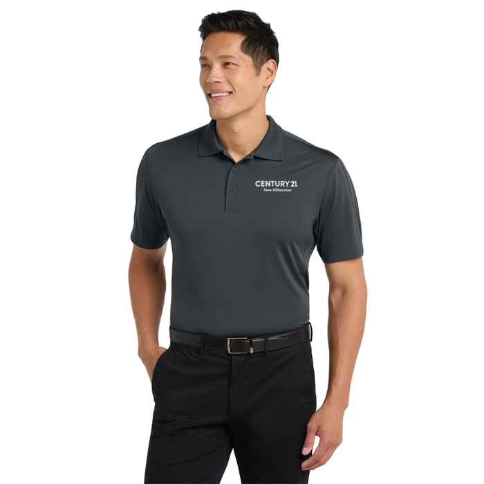 Mens Diamond Jacquard Polo, Grey | CENTURY 21 New Millennium