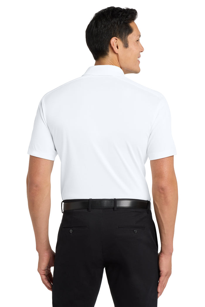 Mens Diamond Jacquard Polo, White | New Millennium