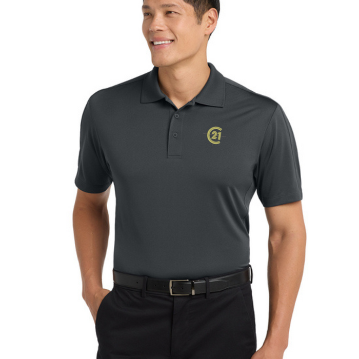 Mens Graphite Grey Obsessed Diamond Polo - C21® logo