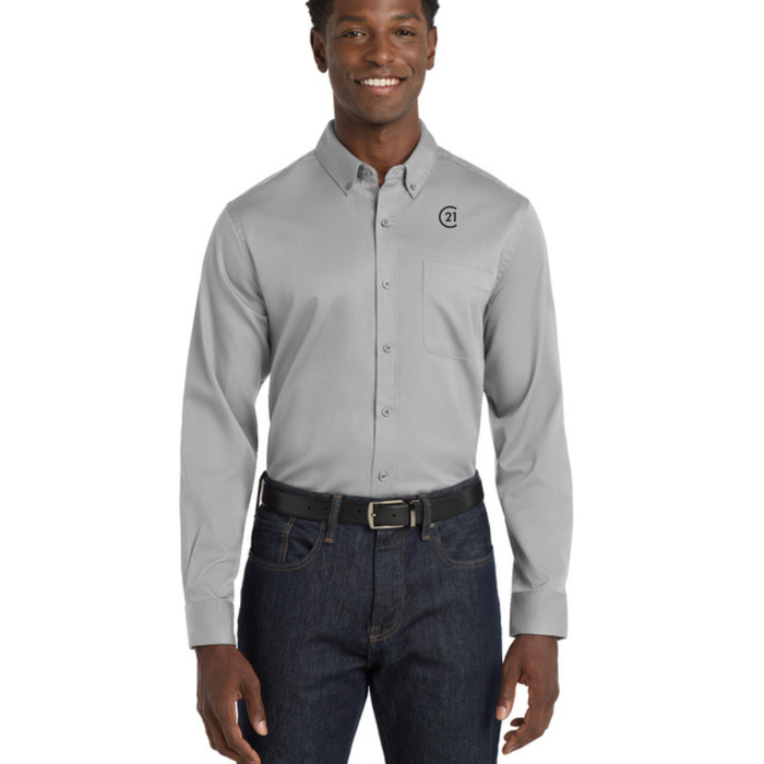 Mens Long Sleeve SuperPro React™ Twill Shirt