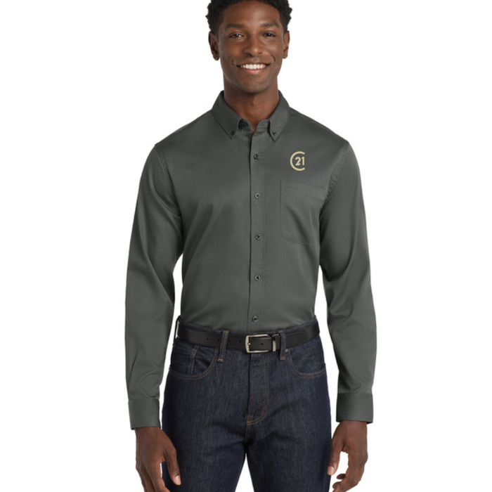 Mens Long Sleeve SuperPro React™ Twill Shirt
