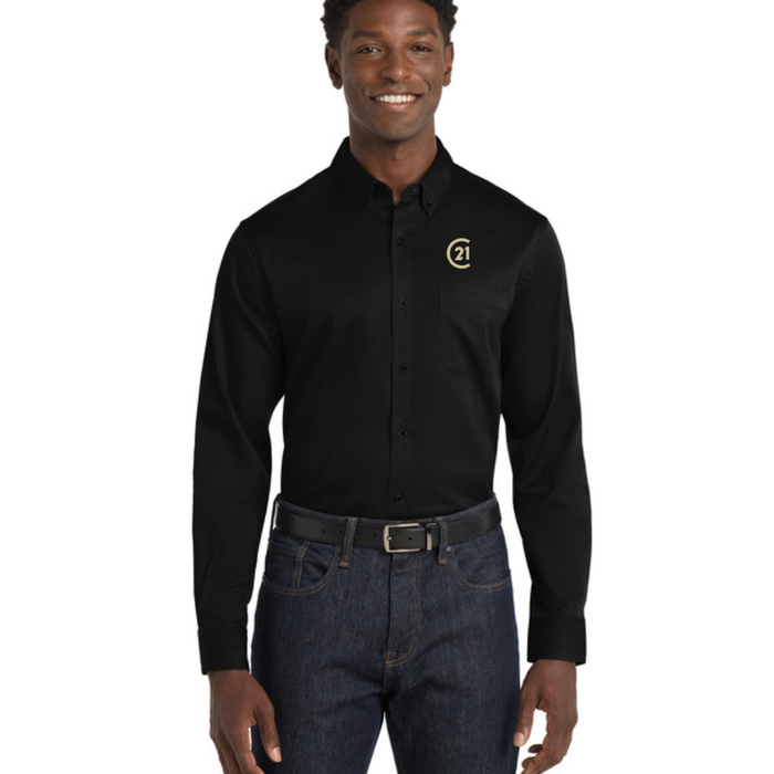 Mens Long Sleeve SuperPro React™ Twill Shirt