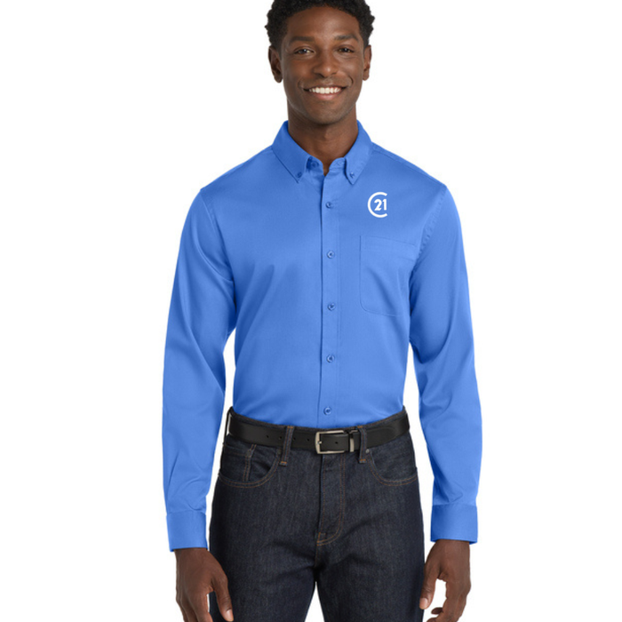 Mens Long Sleeve SuperPro React™ Twill Shirt
