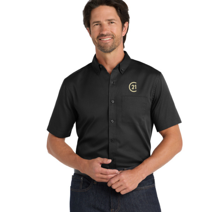 Mens Short Sleeve SuperPro React™ Twill Shirt