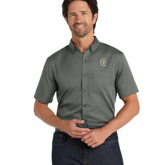 Mens Short Sleeve SuperPro React™ Twill Shirt