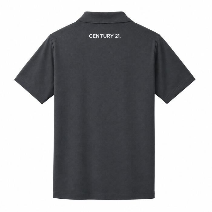 Mens Slate Grey Signature Diamond Polo | C21 Left Chest + CENTURY 21 Back