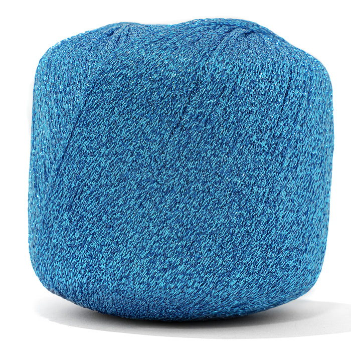 Metallic Shimmer Yarn - Electric Blue Color