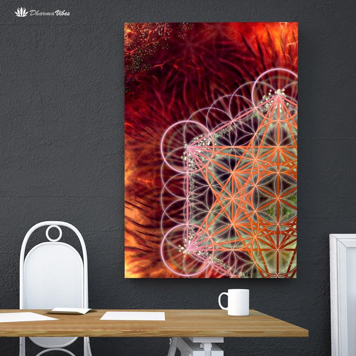 Metatrons Red by YantrArt 1-Piece Canvas