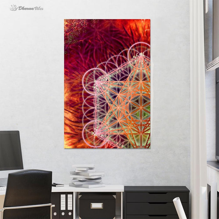 Metatrons Red by YantrArt 1-Piece Canvas