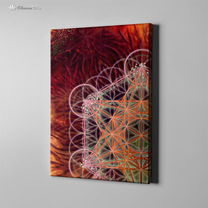 Metatrons Red by YantrArt 1-Piece Canvas