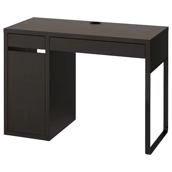 MICKE Desk, 105x50cm, Black-brown