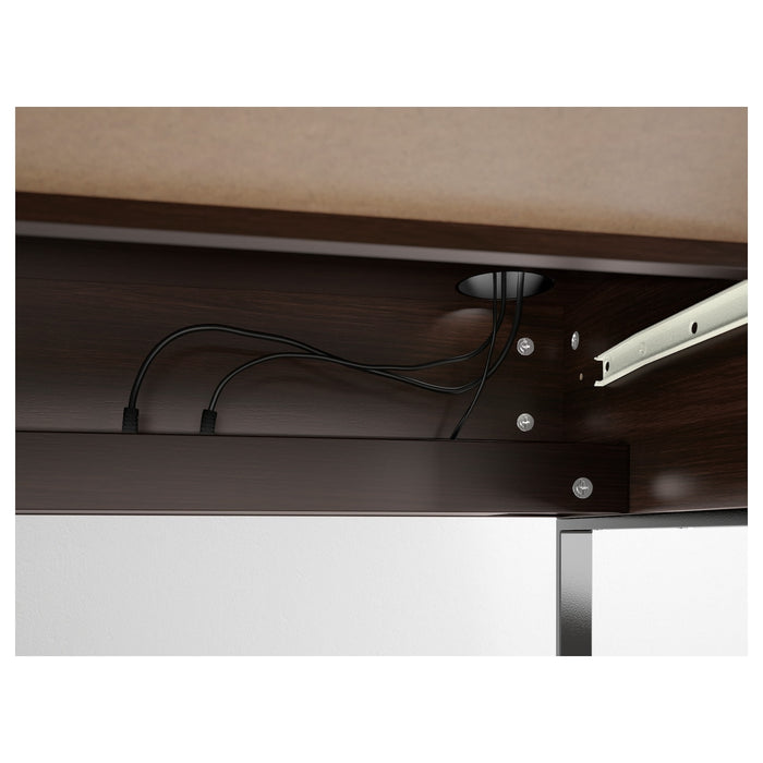 MICKE desk, 73cm, Black-brown