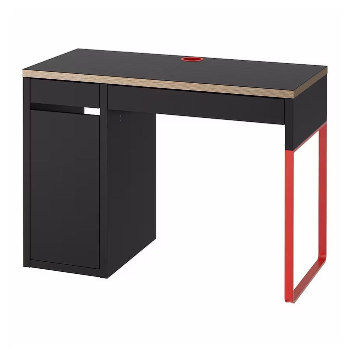MICKE Desk, Anthracite/red, 105x50cm