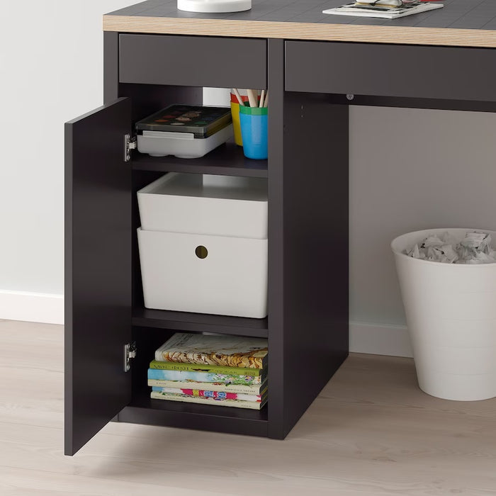 MICKE Desk, Anthracite/red, 105x50cm