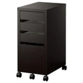 MICKE Drawer unit with drop-file storage, Black-brown