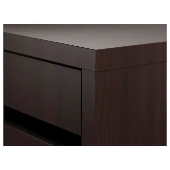 MICKE Drawer unit with drop-file storage, Black-brown
