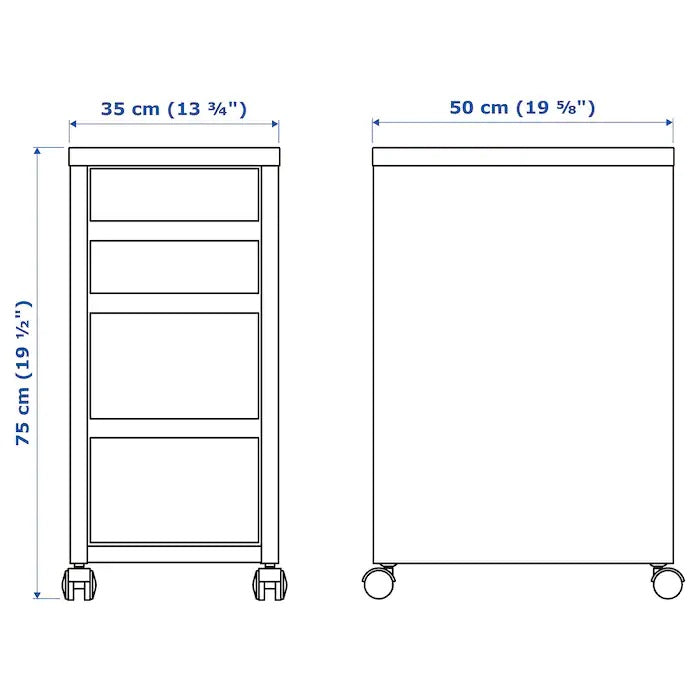 MICKE Drawer unit with drop-file storage, Black-brown