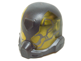 Minifigure, Headgear Helmet Space with Trans-Yellow Visor with Pearl Dark Gray Bug Pattern