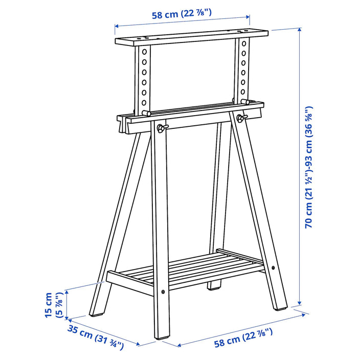 MITTBACK Trestle, 58x70/93cm, Birch