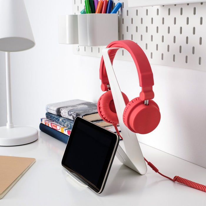 MOJLIGHET Stand for headphones and tablet/phone, White