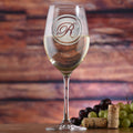 Monogrammed, Engraved Stolzle Crystal White Wine Glass