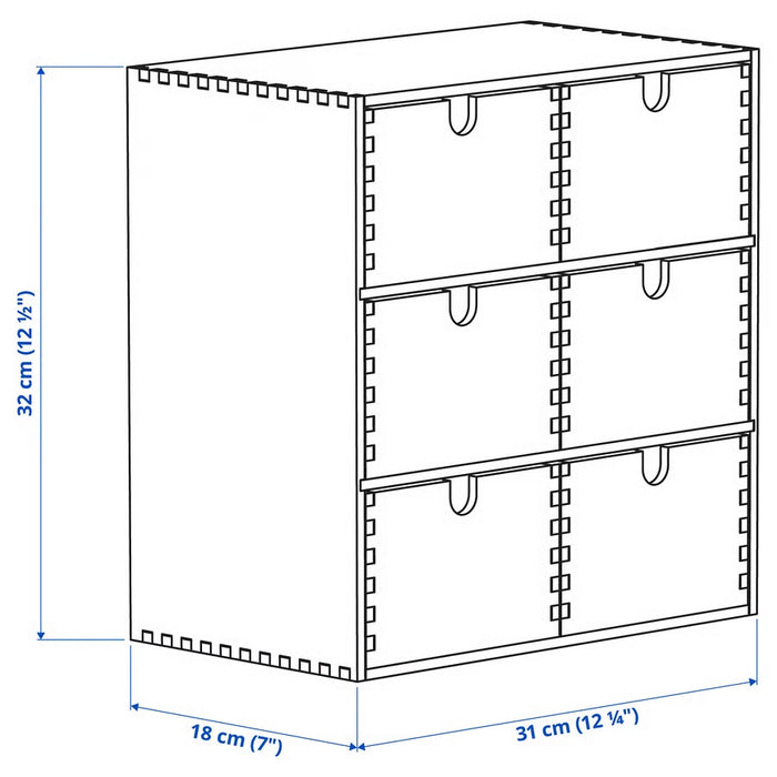 MOPPE Mini chest of drawers, Pine, 31x18x32cm