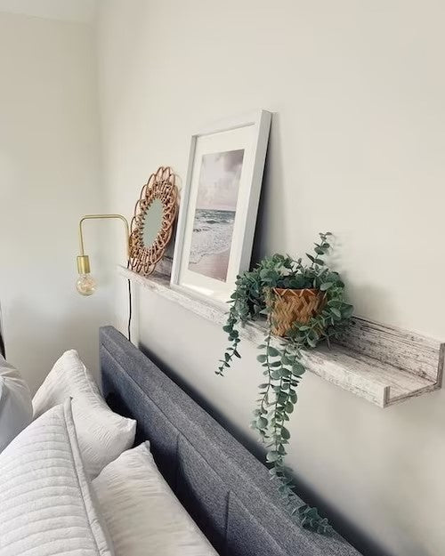 MOSSLANDA Picture ledge, White stained pine effect, 115cm