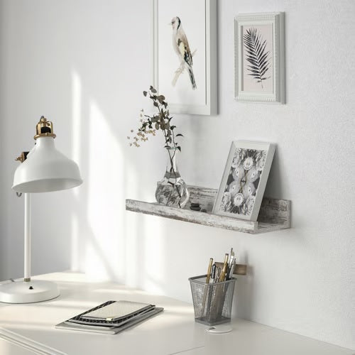 MOSSLANDA Picture ledge, white stained pine effect, 55cm