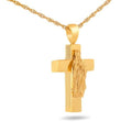 Mother Mary on Gold/Stainless Steel Pendant Funeral Cremation Urn w/Necklace