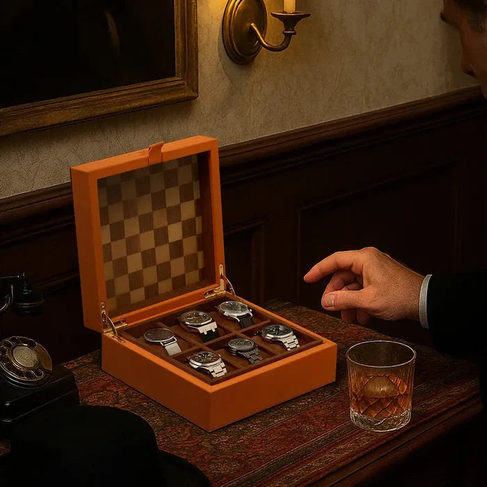 MOZSLY Luxury 6 Watch Storage Box – Seville Glow Orange (Artist’s Series)_07