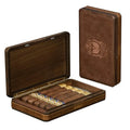 MOZSLY Portable Walnut Wood & Leather Travel Cigar Humidor Box - The Baron