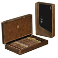 MOZSLY Portable Walnut Wood Travel Cigar Humidor Box-Capo Pro (With Digital Display)