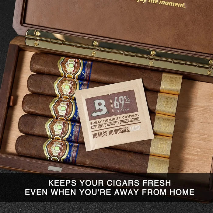 MOZSLY Portable Walnut Wood Travel Cigar Humidor Box-The Don Series MOZSLY