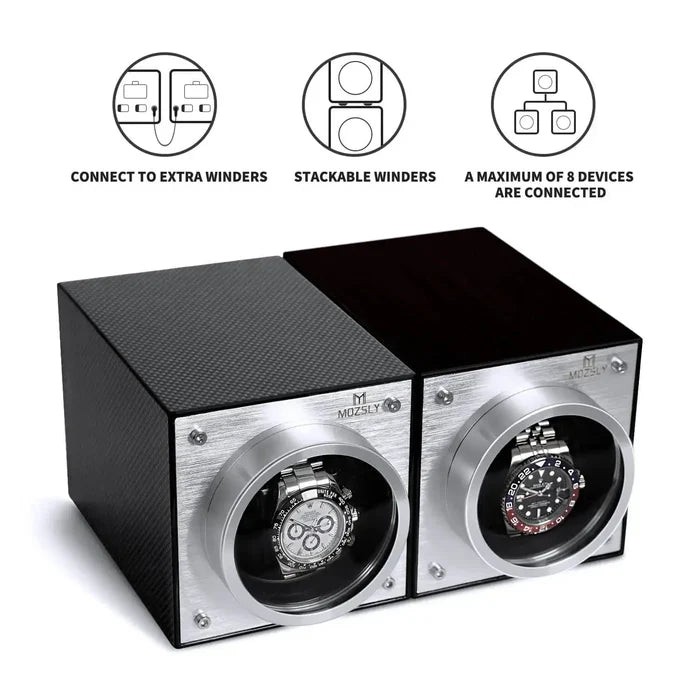 MOZSLY® Single Watch Winder - Classic Wood Grain Paint_04