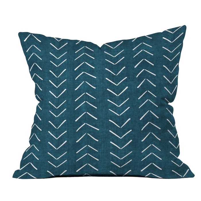 MUD CLOTH BIG ARROWS IN TEAL THROW PILLOW