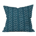MUD CLOTH BIG ARROWS IN TEAL THROW PILLOW