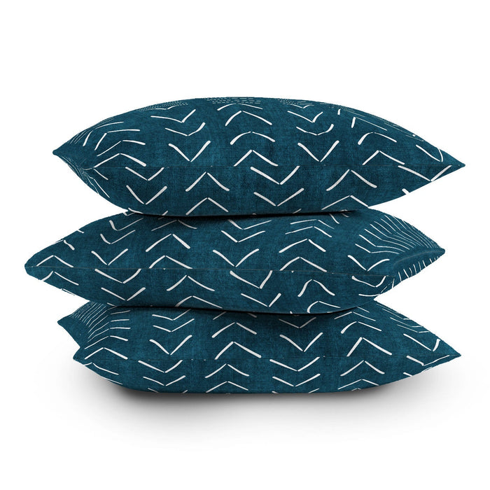 MUD CLOTH BIG ARROWS IN TEAL THROW PILLOW