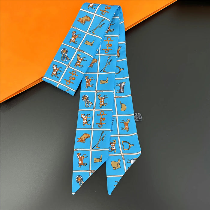 Nada Blue Twilly Skinny Scarf