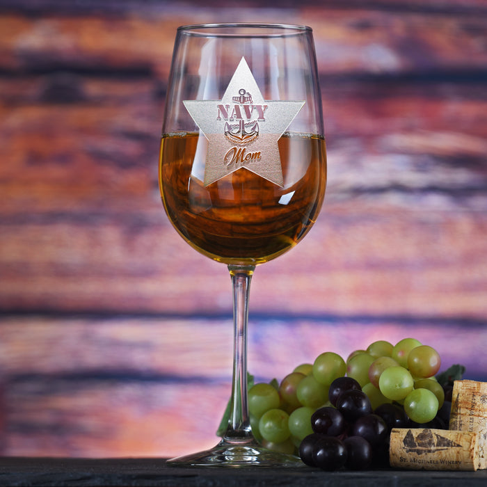 Navy Mom, Wine Glass Gifts