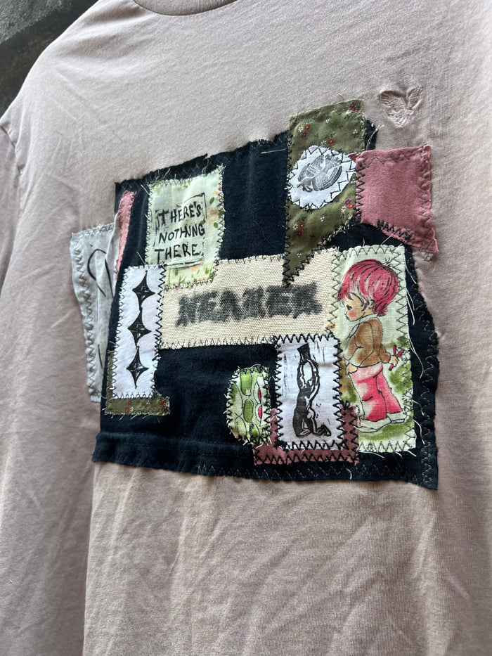Nearer - Brown Patchwork Tshirt