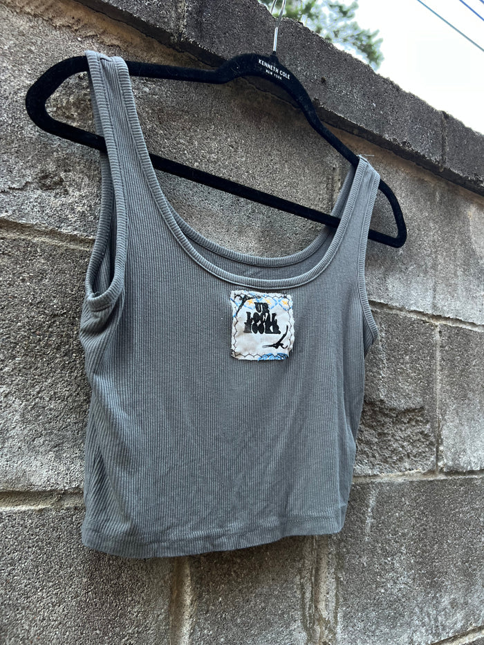 Nearer - Grey Patchwork Tank Top