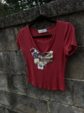 Nearer - Red Patchwork Baby Tee