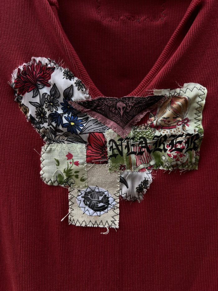 Nearer - Red Patchwork Baby Tee
