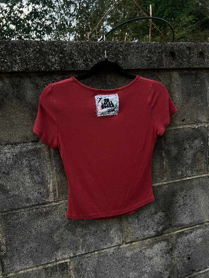 Nearer - Red Patchwork Baby Tee