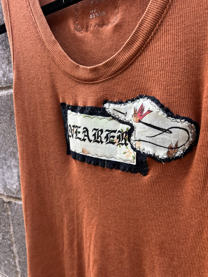 Nearer - Rust Patchwork Tank Top - aND