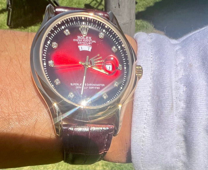 New Luxury Big Seconds Crown Automatic Leather strap All Colors