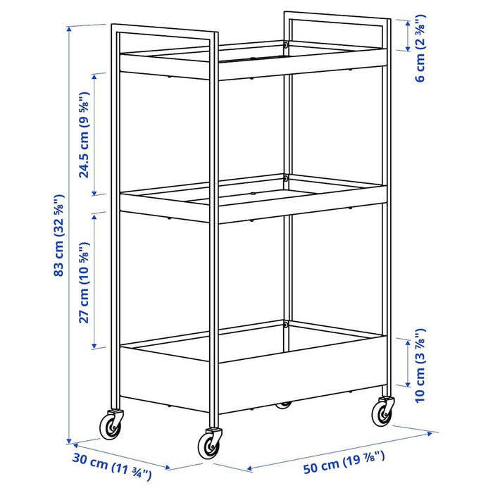 NISSAFORS Trolley, 50.5x30x83cm, Pale Green